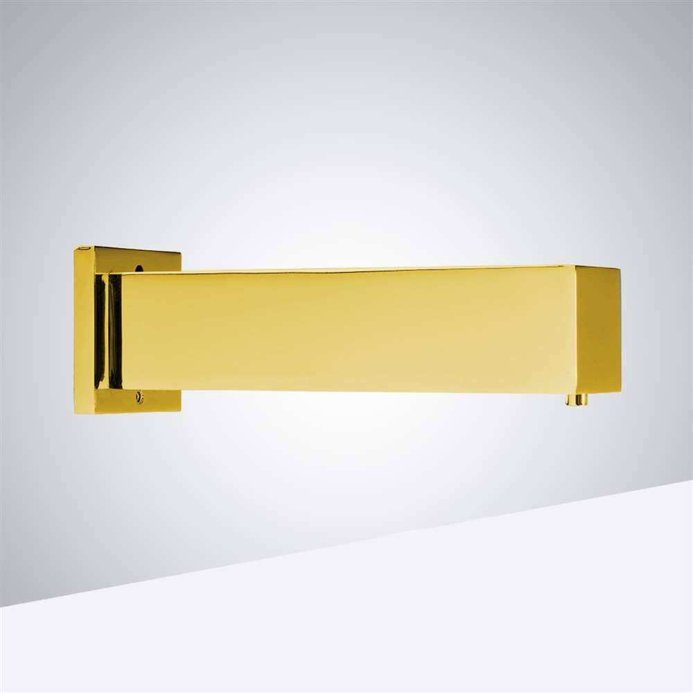 BathSelect Polished Gold Finish Commercial Wall Mount Square Shaped Sensor Soap Dispenser